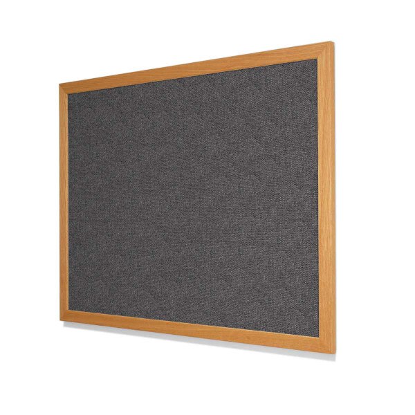 Guilford of Maine FR701 Medium Grey Cork Board with Red Oak Frame